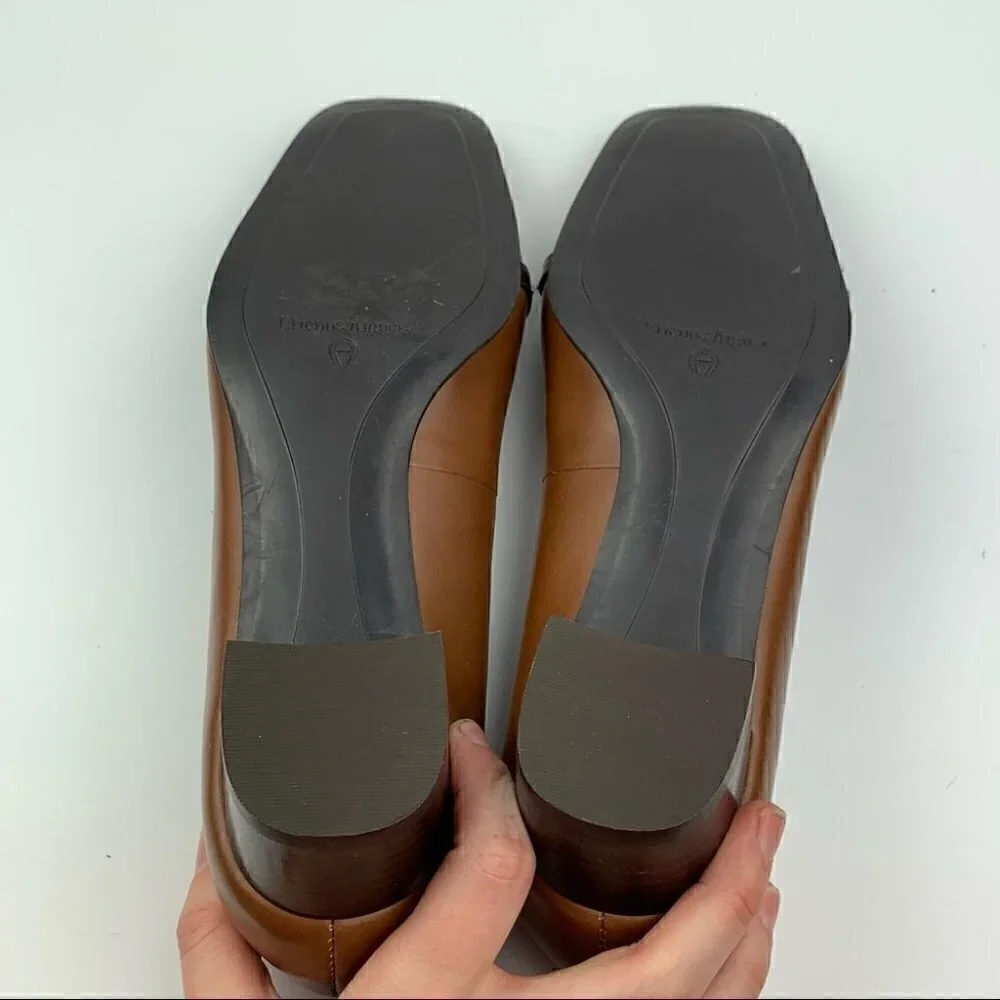 Etienne Aigner heels Ariba 8 tan leather kilted